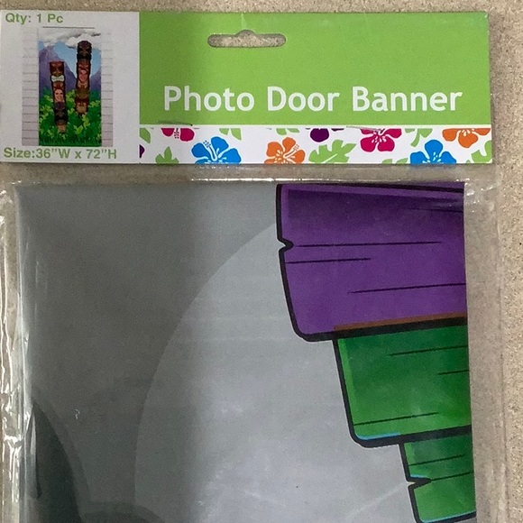 🌺Tiki Totem Pole Photo Door Banner Luau Party Decoration - Picture 6 of 6
